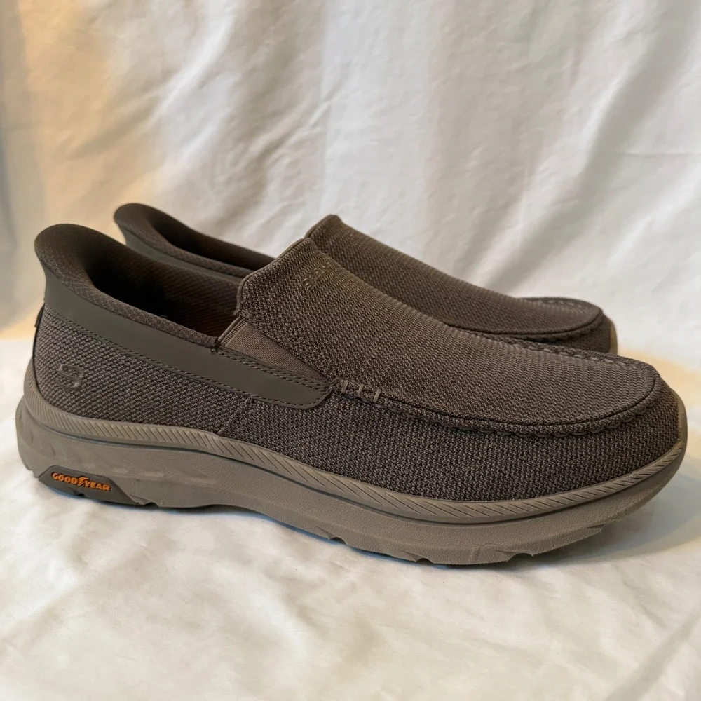 Skechers Mens Slip-ins Relaxed Fit Parson Ralven Taupe Loafers 205451WW Size 12